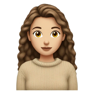 Brunette white girl cozy autumn vibe wearing sweater sticker