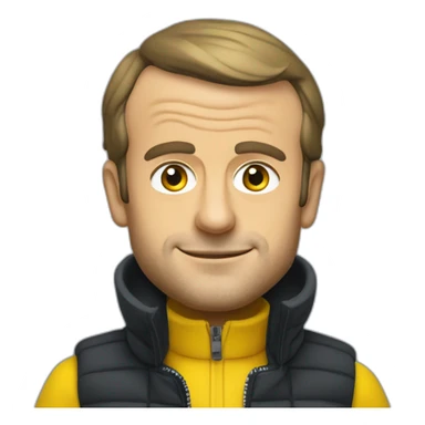 Emmanuel Macron en gilet jaune sticker