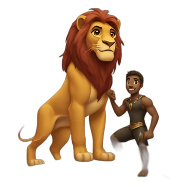 Lion king with panther sticker