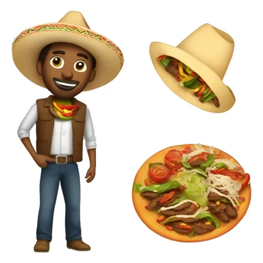 Men with fajitas mexican sticker