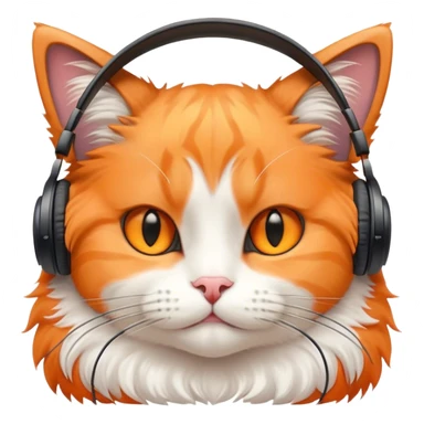 Cat wearing headphones  sticker