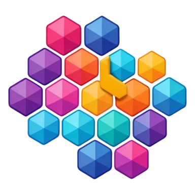 Block blast remix hexagon sticker