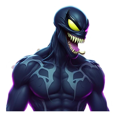 Venom in a neon city sticker
