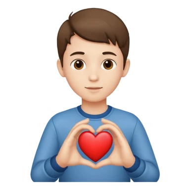 heart hand boy sticker