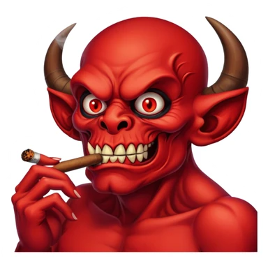 demon smoking a cigar sticker