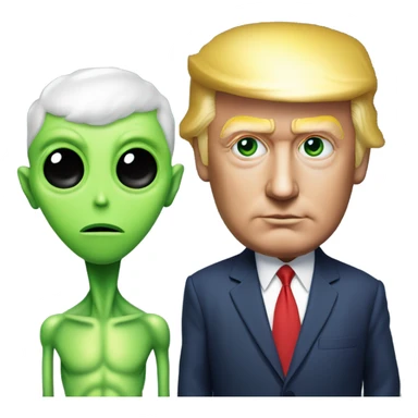 donald trump with an alien sticker