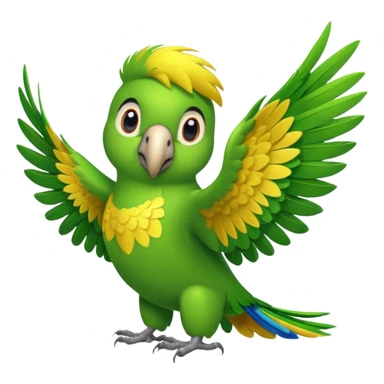 Green parrot saluting with wing like “yes sir” sticker