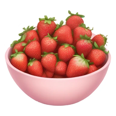 large fancy pastel pink bowl of strawberries sticker
