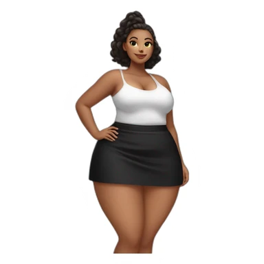 curvy-beauty-black-skirt view from below sticker