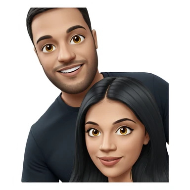 smiling couple casual portrait sticker