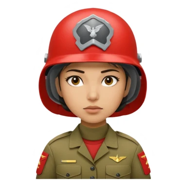 Female US Marine soldier with Lightweight helmet  sticker