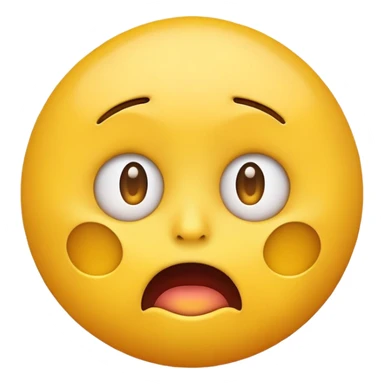 Yellow face emoji with horrified face sticker