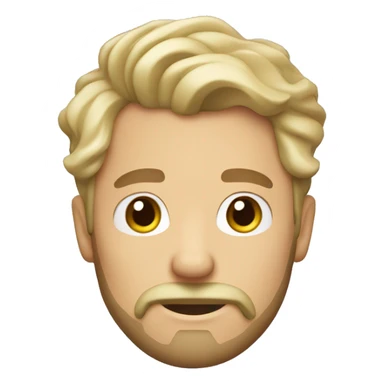 man with beard and moustache, short blonde wavy hair sticker