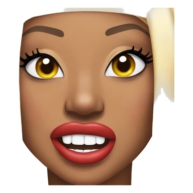 Winking lip bite tongue out emoji Megan thee stallion sticker