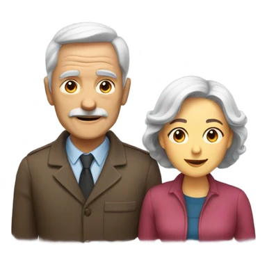 Older man and women sticker