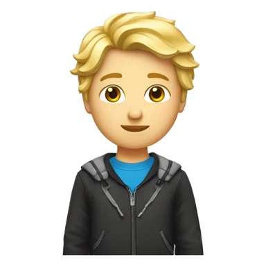 Un garçons blond ado avec une coupe au bol sticker