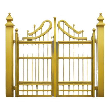 Yellow metal gate  sticker
