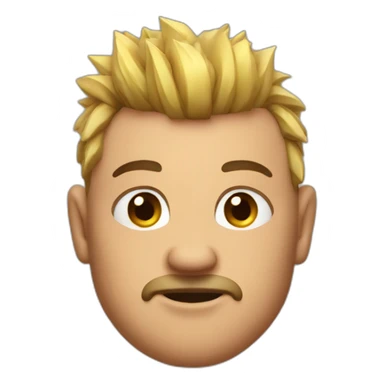 a beefy man with a short mohawk sticker