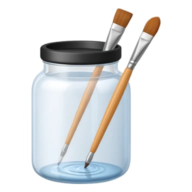 Water jar for brushes sticker