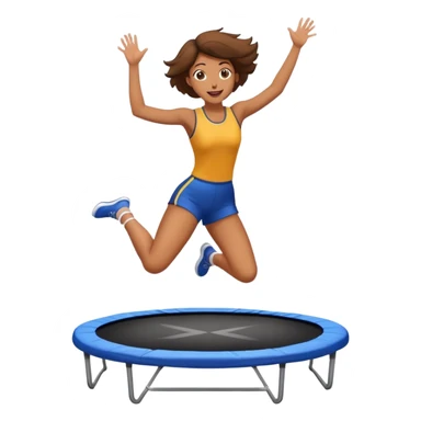 Woman jumping on trampoline sticker