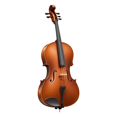 Cinematic Realistic Cello, deep brown polished wood, elegant f-holes curving gracefully, warm golden lighting creating depth, bow gently resting on the strings, glowing with the rich resonance of classical artistry. sticker