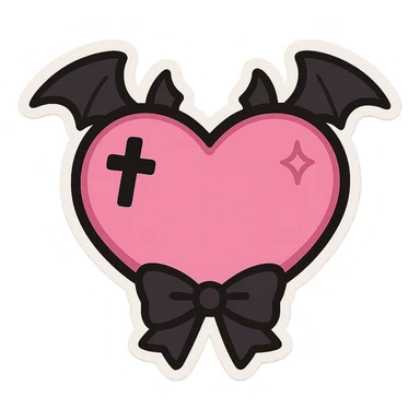 Goth pink object sticker