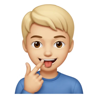 Emoji coquin avec le doigt dans le coin de la bouche 😏 avec ce regard là et cette tête qui se mord le doigt  sticker