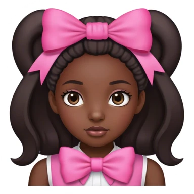 Black girl with a pink bow sticker