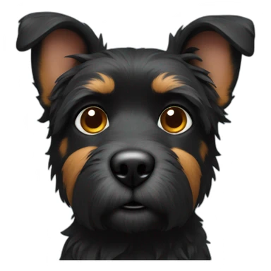 Short Furry Black dog sticker