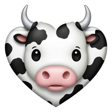 Cow print heart sticker