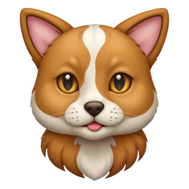 Un perro con cara de gato sticker