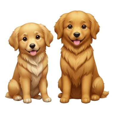 Two golden retriever sitting  sticker