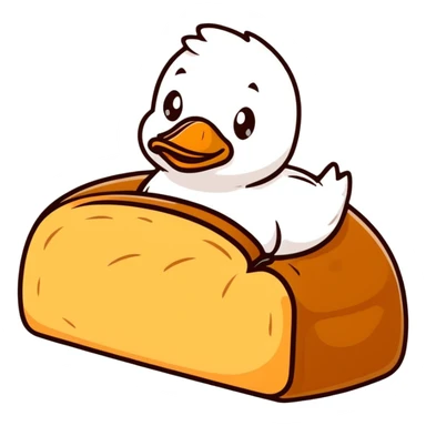 gluten bread loaf in duck shape sticker