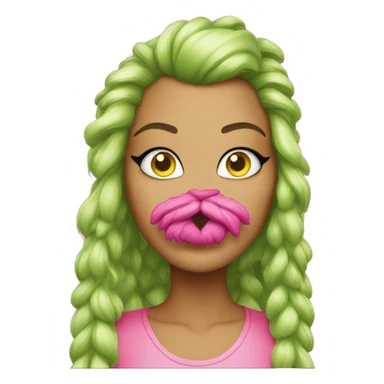 Pink-grinch-minx eyelashes sticker