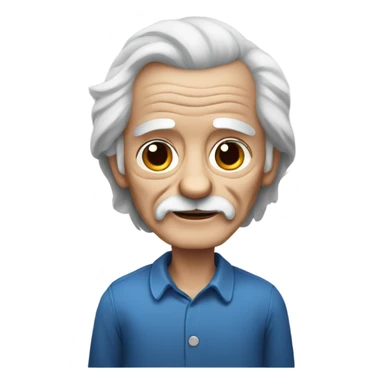 Old man with blue eyes and black long haired chihuahua sticker