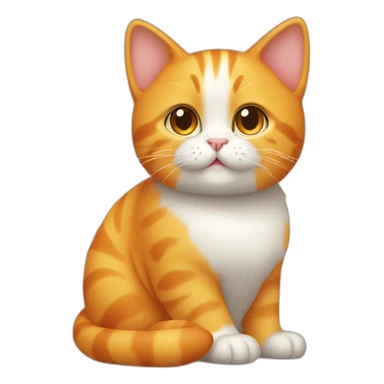 full body orange cute cat with mangos sticker