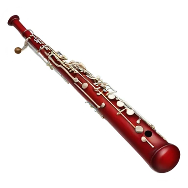 wind instrument bassoon, red wooden bassoon, long and not curved sticker