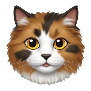 fluffy cat with orange, brown and black hair sticker