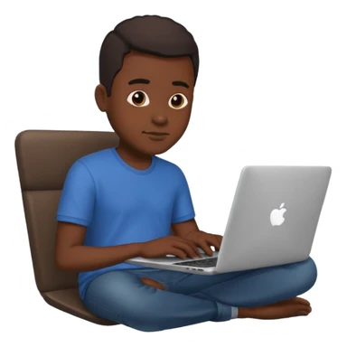 its a black colored man sitting working on a laptop with no face or anything sticker