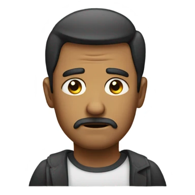 very very sad man no mustache sticker