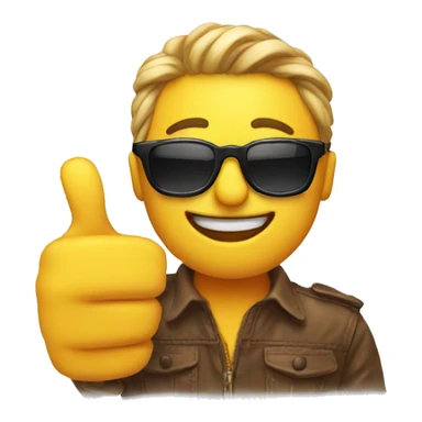 Realistic emoji with sunglasses and doing a thumbs up sticker