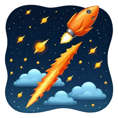 Meteor with fire sticker