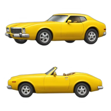 Coche amarillo con gálibo  sticker