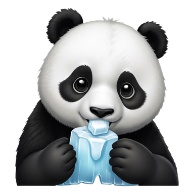 Panda eating ice creating supes cutesy  sticker