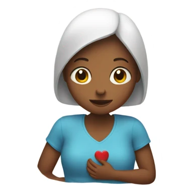 Mother holds her heart in her arm sticker