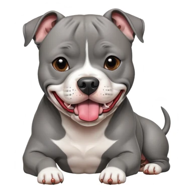 Staffordshire bull terrier grey with tongue out sticker