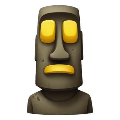 moai emoji whit yellow face sticker