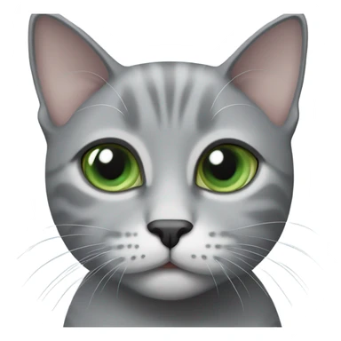 grey and shorthair cat, one blue eye and one green eye sticker