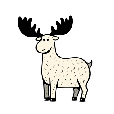 Hand drawn doodle style moose sticker