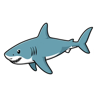 Great white shark swimming sticker